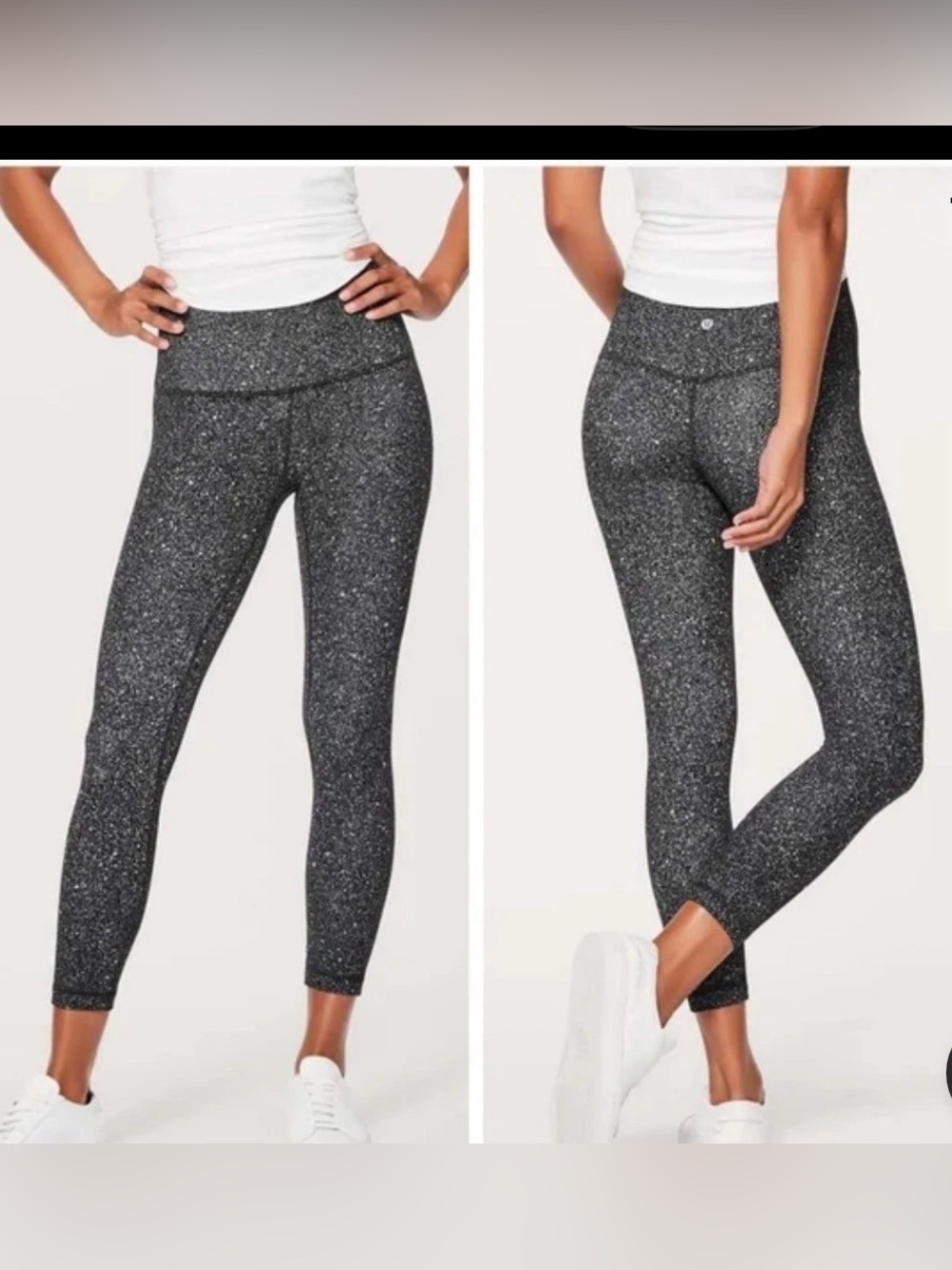 lululemon athletica Black with White Speckle Leggings
